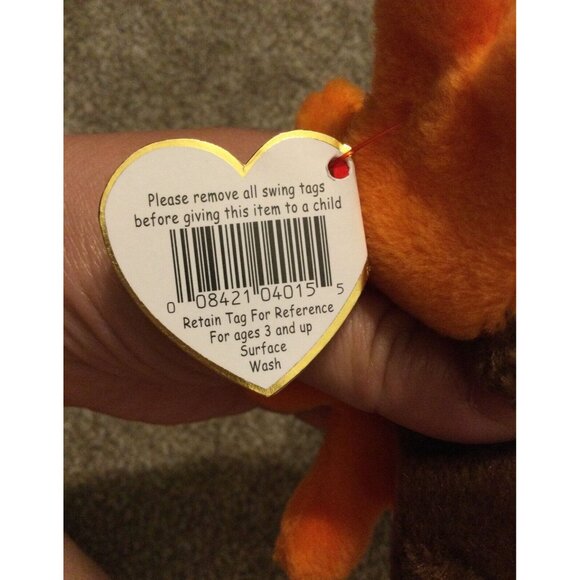 VINTAGE * TY Beanie Baby Plush - 1993 CHOCOLATE Moose - Picture 5 of 8